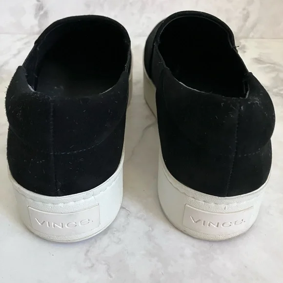 VINCE Warren Black Suede  Slip-On Sneakers Size 8.5 - Picture 6 of 11